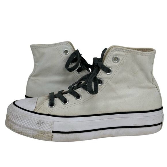 Converse Chuck Taylor High Top Platform Sneakers - DARK GRAY & CREAM - Picture 2 of 6